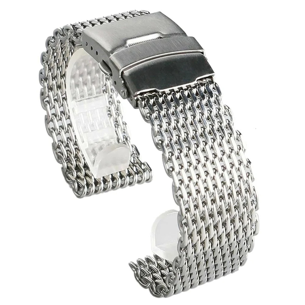 Shark Watch Stainless Steel Shark Mesh Watch Band Strap Accessories 18 20 22 24mm Bracelet 241225