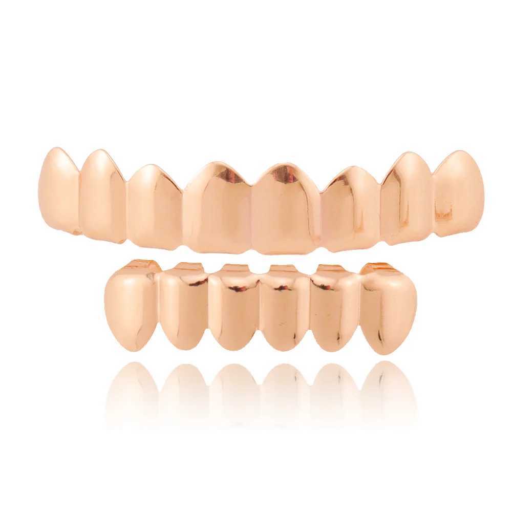 1set Long Hip Hop Teeth Grillz Gold Plated Dental Grills Rock Tooth Grillz Cs Crystal Teeth Cs Halloween Vampire ToothXJ241225