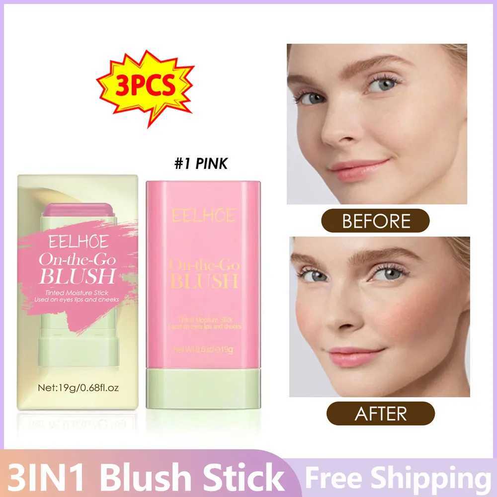 3PCS Pink/Red Tinted B Stick Eyes Cheek Lips Makeup 3in1 Monochromatic Multi B Stick Face Rouge Ber Makeup WholesaleXJ241225