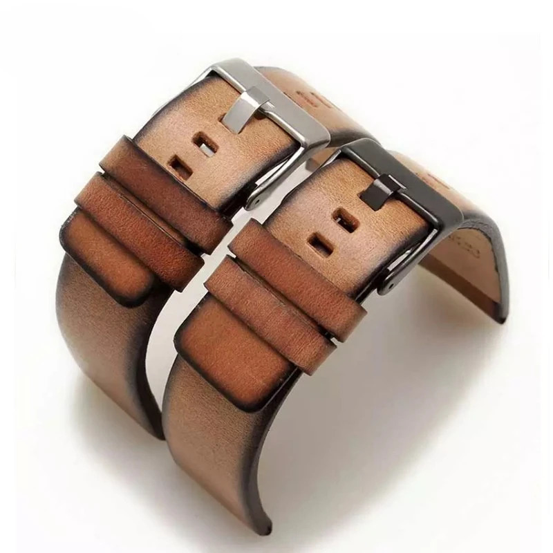 22 24m 26mm men Genuine Leather band for diesel DZ7406 DZ7408 DZ4476 DZ4343 watch strap Brown watchband Retro wristband Bracelet 241225