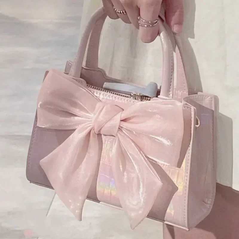 Fi Womens Cluh Purse Handbags Summer Pink Bowknot Female Underarm Bags Sweet Girls Small Square Shoulder Messenger BagXJ241225