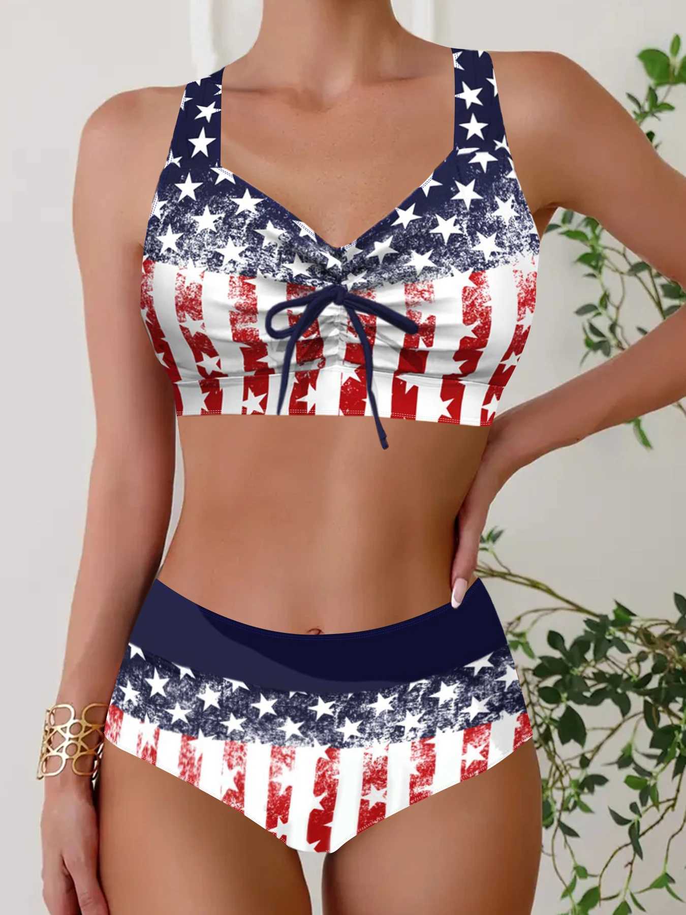 Summer Fashion Comfortable Resort Swimsuit Womens Seaside Bikini Pink Printed Swimsuit Two Piece S-6XLW241225