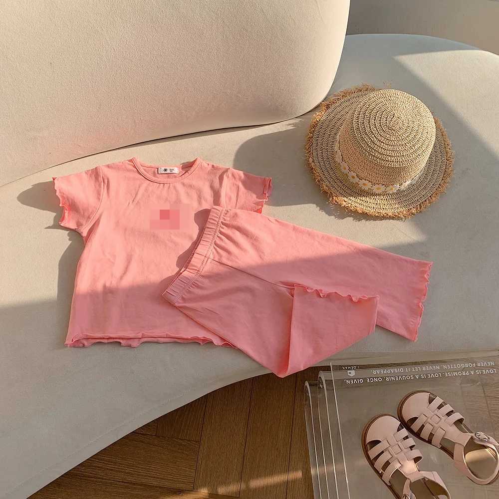 Clothing Sets Childrens Pajamas Set Summer Thin Section Baby Cotton Pajamas Homewear Ice Silk Girls Casual Pajamas Homewear Two-Piece SetY241225FGOI