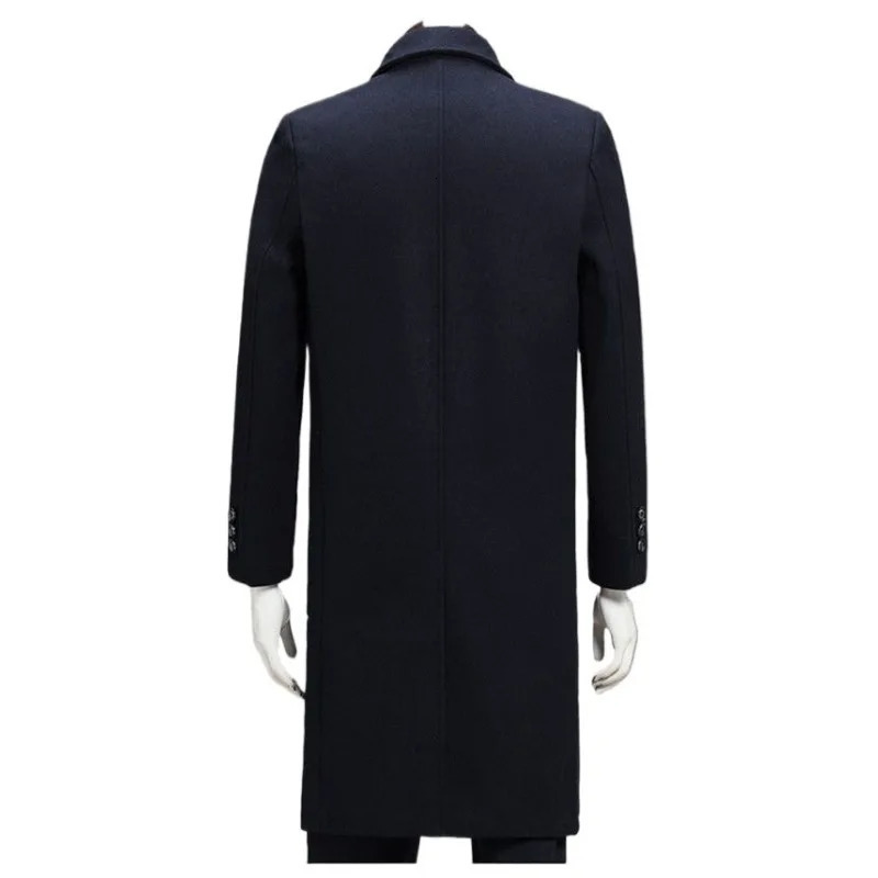 2024 Mens Clothing Woolen Coats Fashion Trench Coat Winter Men Clothes Thickened Plush Wool Blends Real Fur Collar 241225