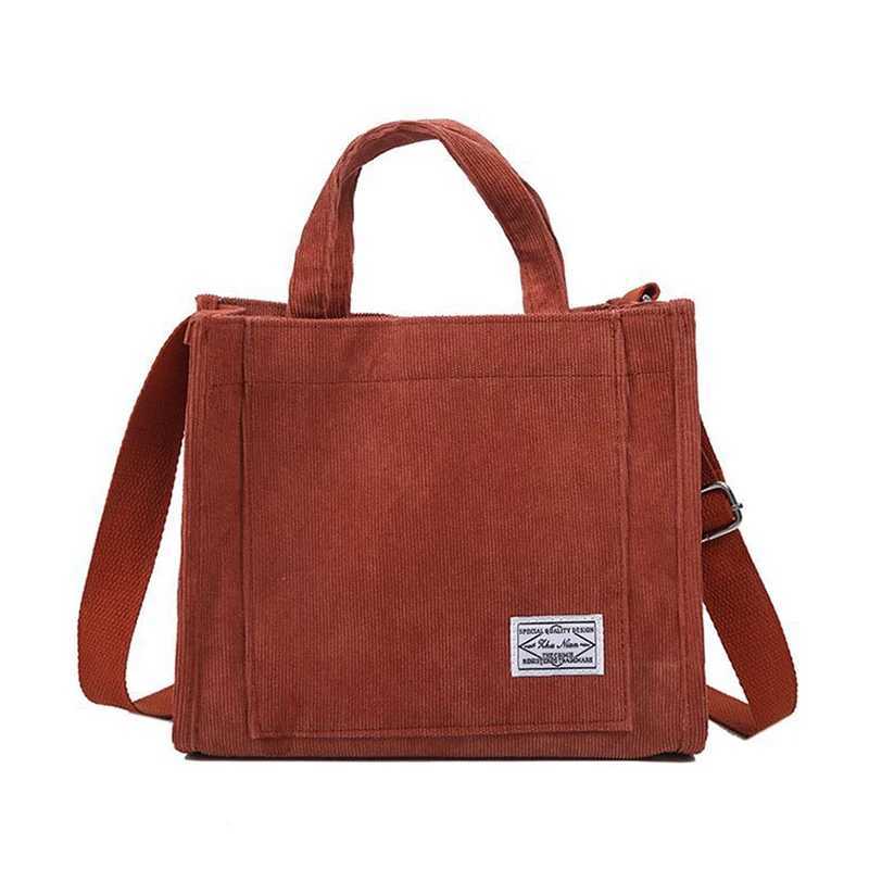 Corduroy Shoulder Bag 2024 New Women Small Square Bag Fi Ladies Student Handbag Large-capacity Shoulder Cross Bag Tote BagXJ241225