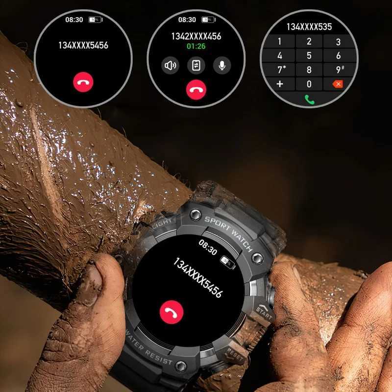 2024 Rugged Sport Smart Watch Calls Colorf Waterproof Military Smartwatches with Flashlight SOS CPASS for Phone Z241225
