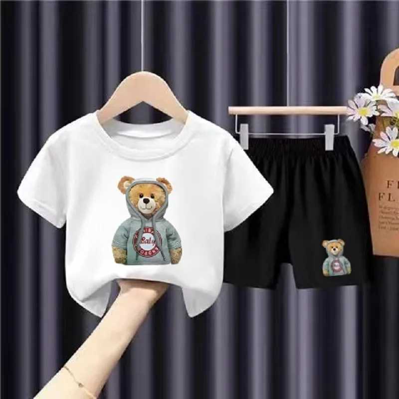Clothing Sets Summer Baby Girls Clothes Set Children Boy Cartoon Bear Printed T-shirts and Shorts 2 Pieces Suit Children Top Bottom OutfitsY2412256EEF