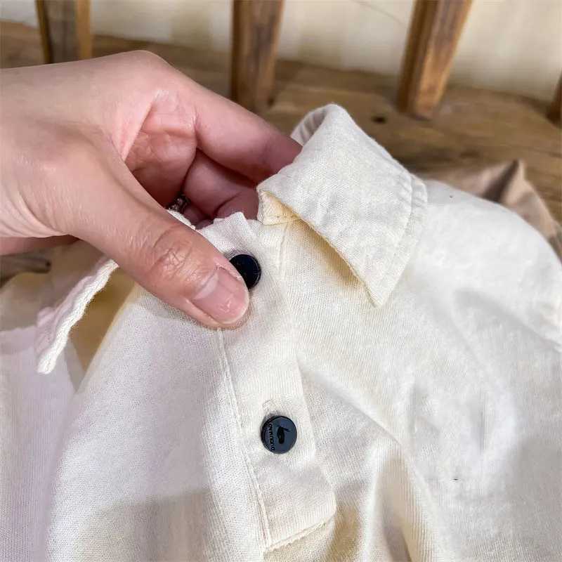 Childrens POLO Shirt Cute Embroidery Shirts for Kids Summer 2023 Solid Color Boys Short Sleeve T-shirt Fashion Girls BlouseXJ241225