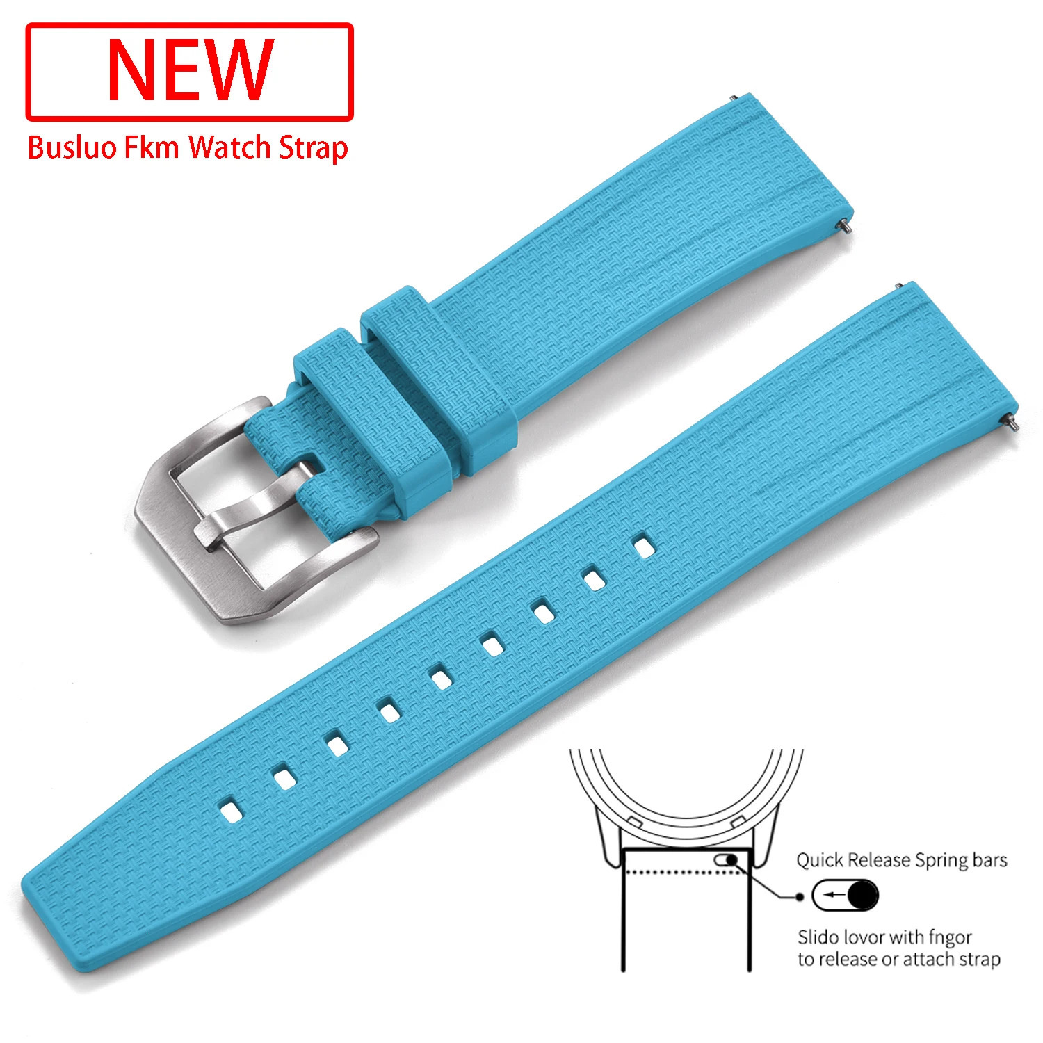 High Quality Busluo Fkm Rubber Watch Strap 20mm 22mm Watch Band Fluororubber For Traditional Diving Watch Accessories 241225