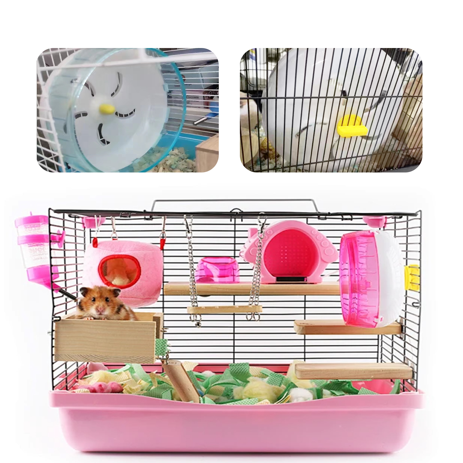 1 Pc Hamster Running Disc Toy Silent Golden Bear Guinea Pig Pet Exercise Wheel Small Pet Rotating Jogging Wheel Cage Accessories