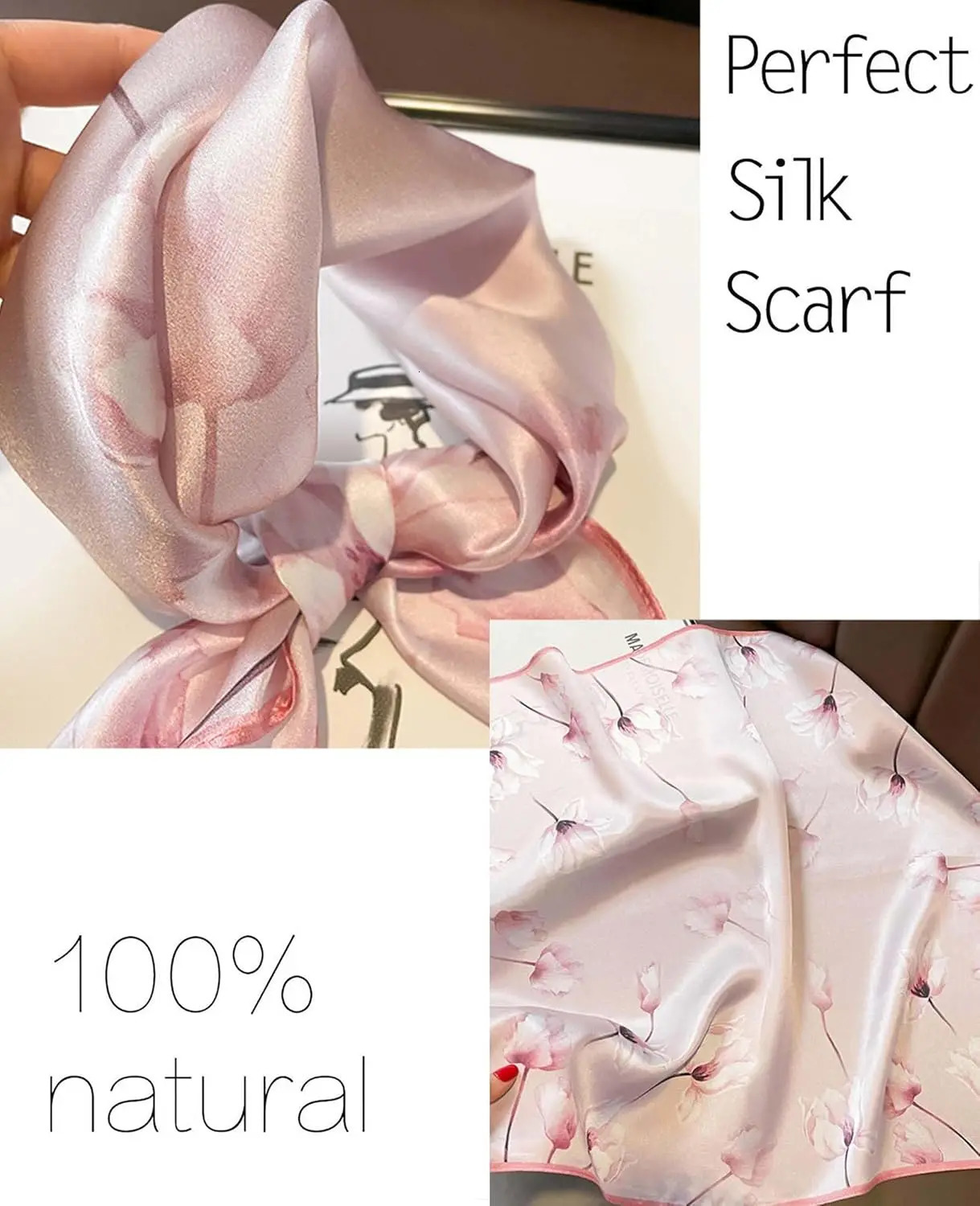 Mulberry Silk Feeling Head Scarf Womens Fashion Square Neck Satin Scarfs for Bag Hair Scarves Gift Hijab Scarf Women 241225