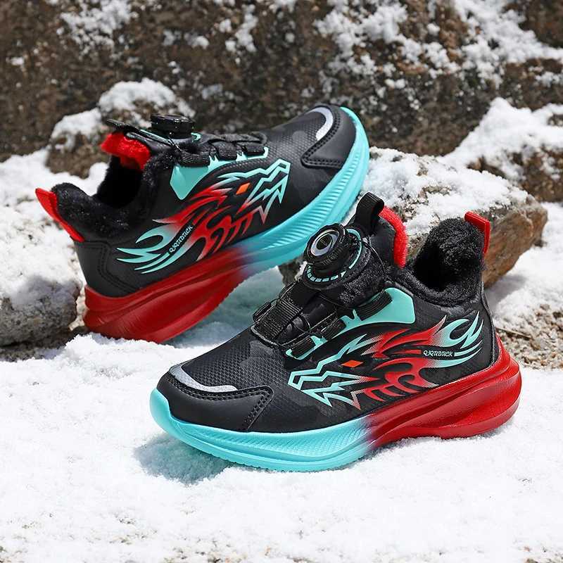Athletic Outdoor Children Shoes Boy Sneaker Plush Winter Kids Casual Sneaker New Design Fur Warm Trainers Tennis Boy Sports Shoes H241223