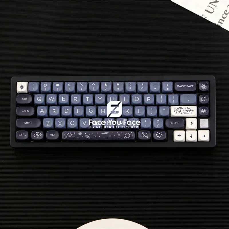 Galaxy Theme Key Cap 129 Keys GMK MOA Profile DYE-SUB PBT Keycap with 1.75U 2U for MX Switch Mechanical KeyboardXJ241225
