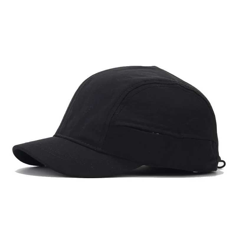 Short Brim baseball cap womens summer breathable solid outdoor sun visor quick drying mens bicycle Korean street leather hat W241225