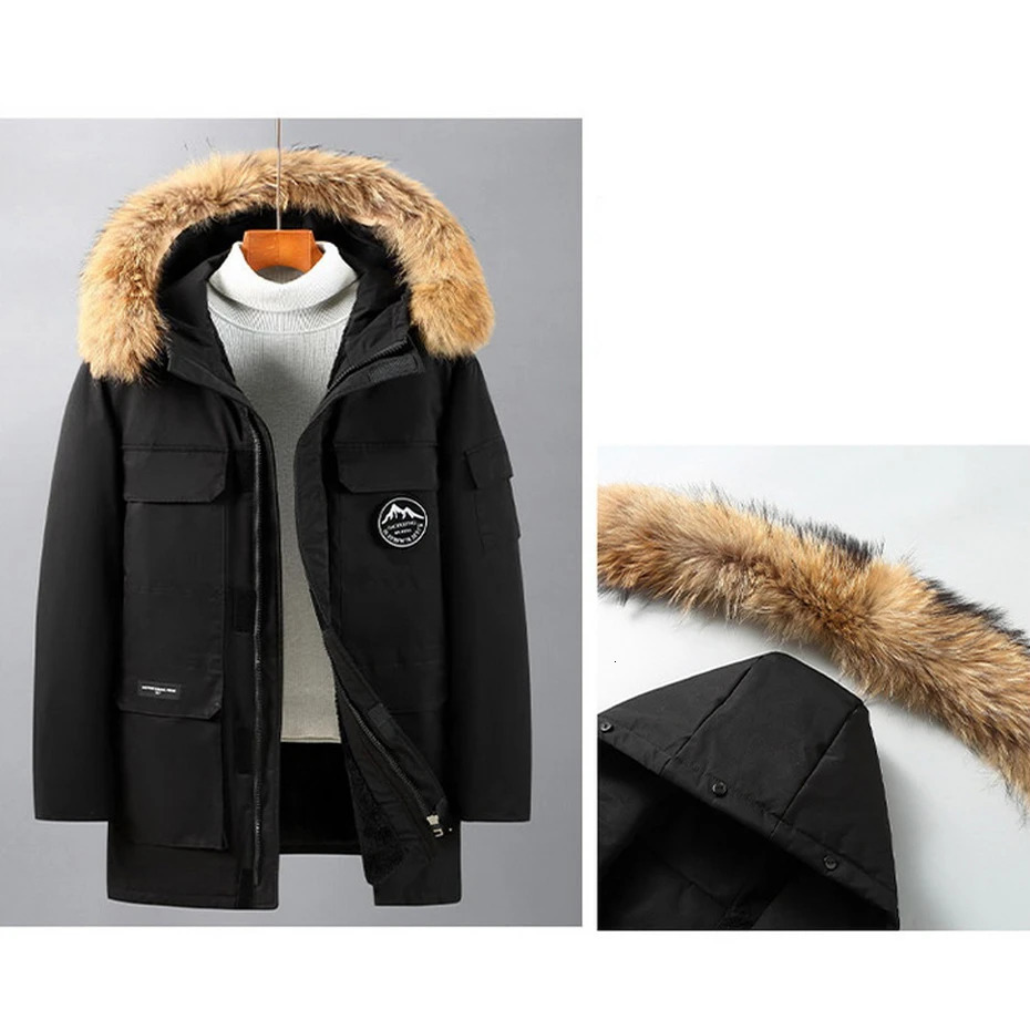 Long Parkas Men Winter Thick Warm Jacket Coat Plus Size 10XL Fashion Casual Cargo Fleece Big 241225