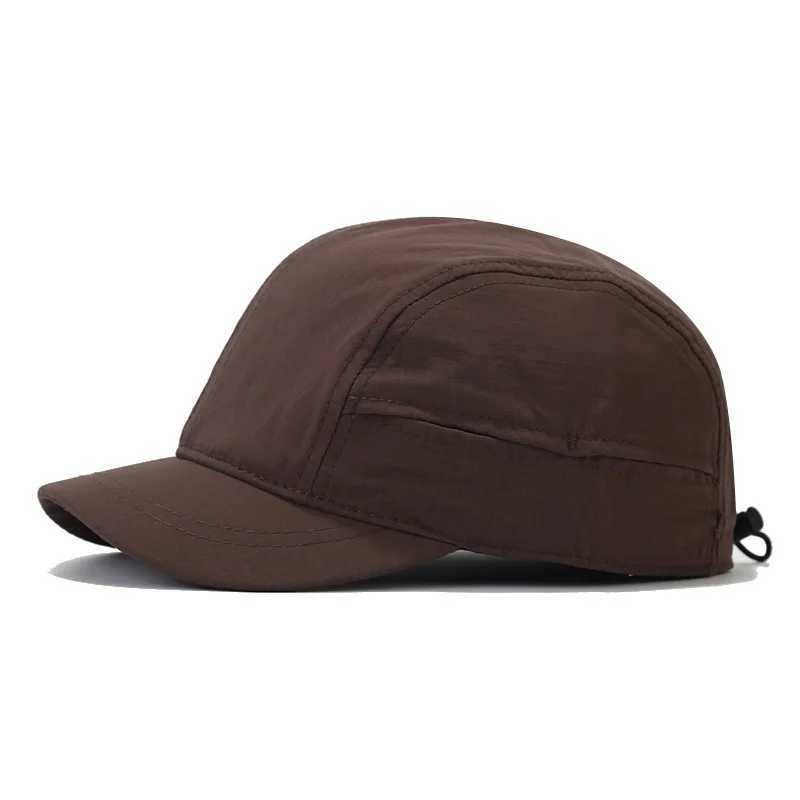 Short Brim baseball cap womens summer breathable solid outdoor sun visor quick drying mens bicycle Korean street leather hat W241225