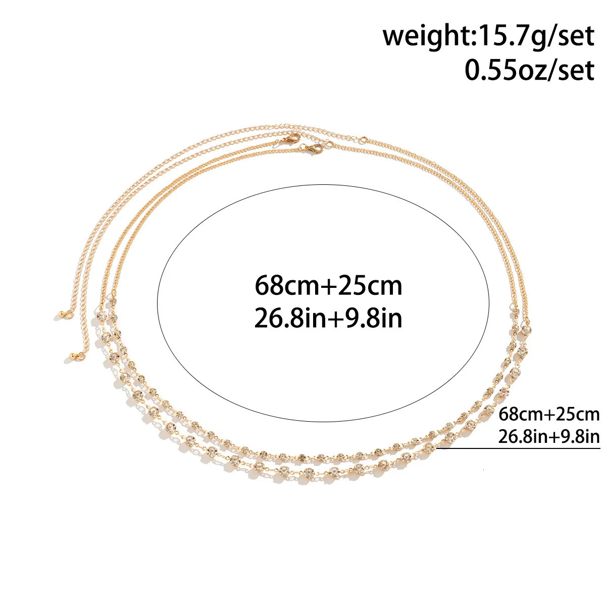 Exquisite Bilayer Bikini Belly Chains Sexy Women Shining Rhinestone Waist Chain Summer Beach Party Body Jewelry Y2K Accessories 241225