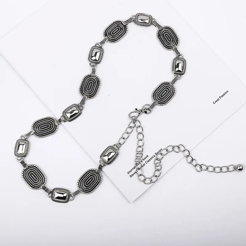 Gothic National Style Belly Waist Chain Round ious Silvery Metal Dress y2k Gift Giving Fashion Retro Accessories 241225