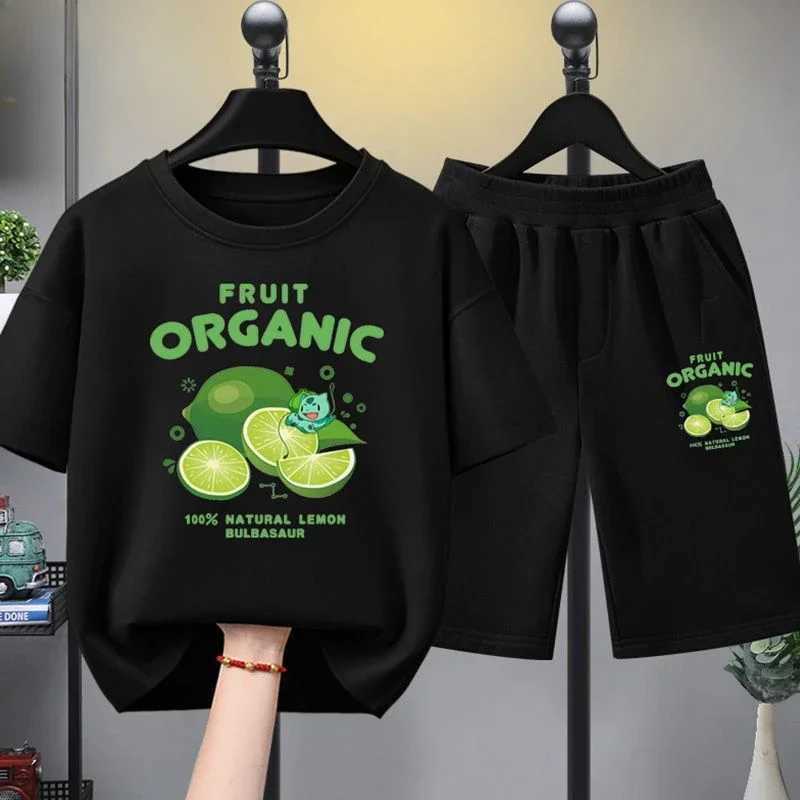 Clothing Sets Summer Baby Girls Clothes Set Fashion Fruit Printed Short Sleeve T-shirts and Shorts 2 Piece Suit Children Boy Top Bottom OutfitY241225V