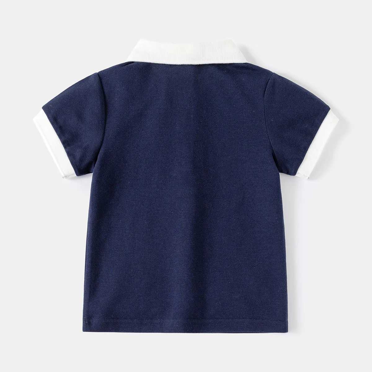 90-130 CM Boys Polo Shirt Short Sleeve Summer Cute Cotton Children Tops Wear Kids Tees Soft Boys CostumesXJ241225