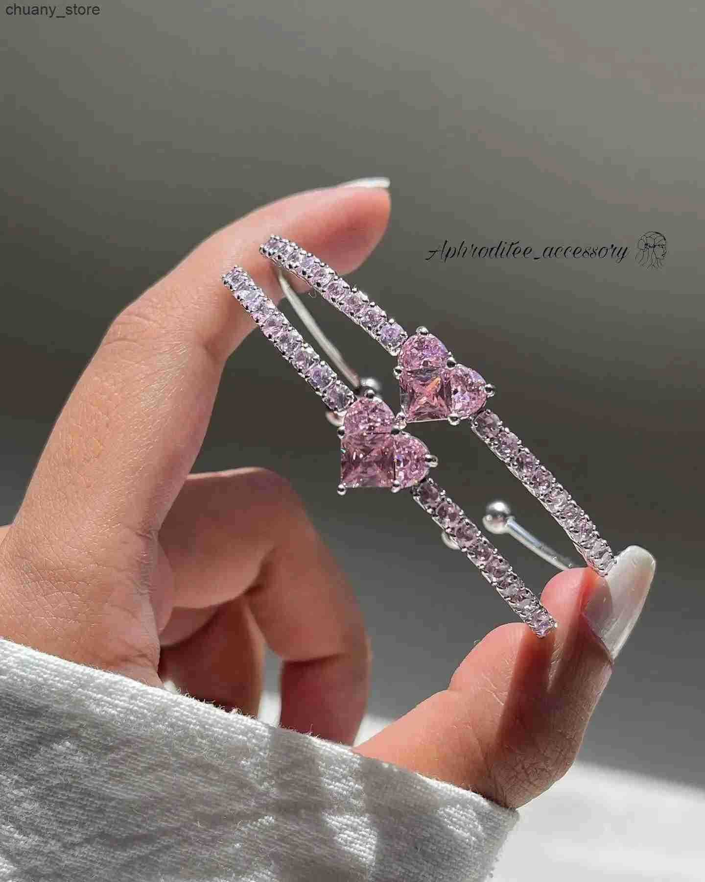 Chain 2 Pieces Of Love Zircon Set Versatile And Trendy Accessories For Women Dates 2024 New L240910