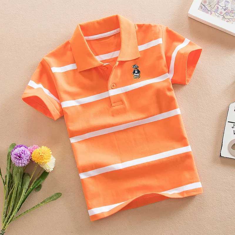 Summer Cute Cartton Polo T-Shirts For Boys Cotton Quali Breathable Fabric Kids Tops Tees Shirt Childrens Clothes 3-14TXJ241225
