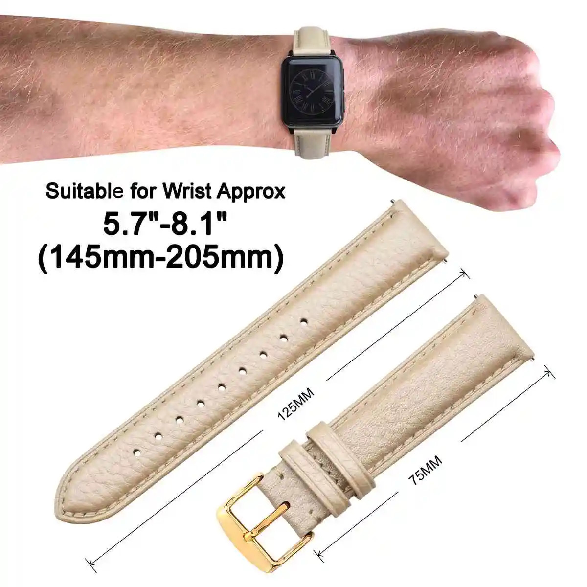 ANNEFIT Calfskin Leather Watchband Soft Material Genuine Leather Watch Band Wrist Strap16mm 18mm 19mm 20mm 22mm with Gold Buckle 241225