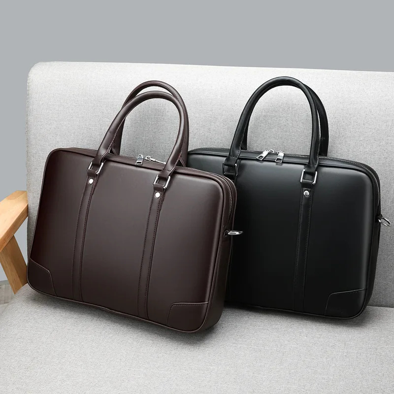 Fashion Leather Business Mens Briefcase Male Shoulder Bag Men Messenger Handbag Laptop Computer Bag 241225