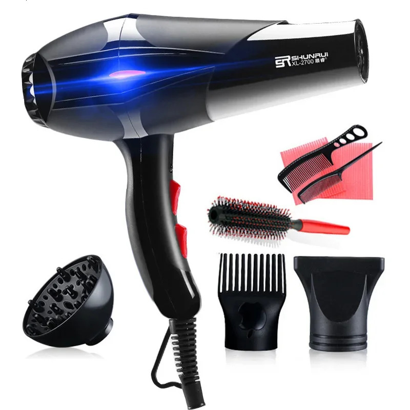 Professional Ionic Hair Dryer Straightener Pro Blu-ray /Cold Strong Power 110v-210v Electric Hairdressing Equipment 241225