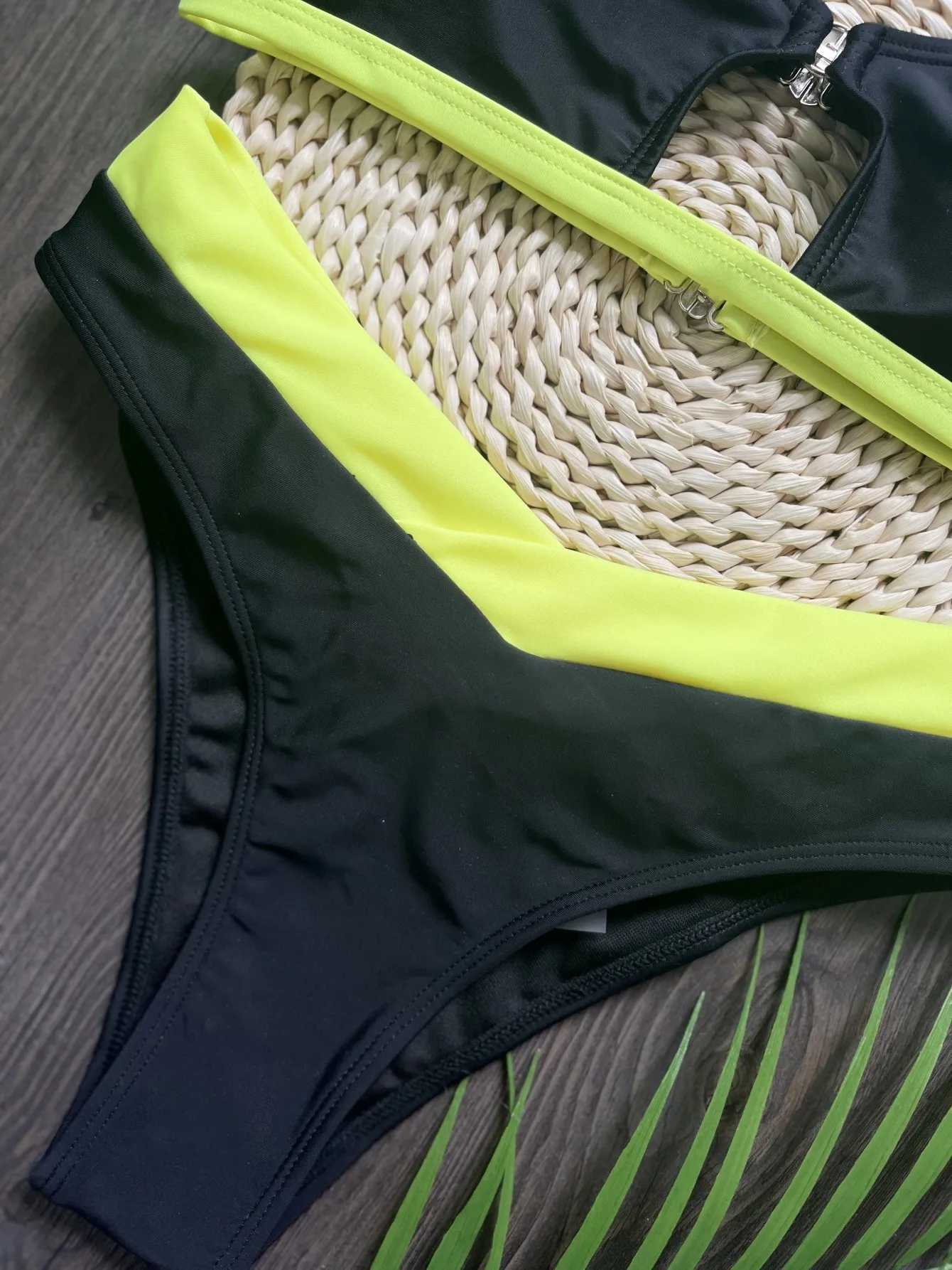 RUOTONSEPT sexy solid splicing bikini set womens swimsuit two-piece triangular thong swimsuit Brazilian Biquinis swimsuitW241225