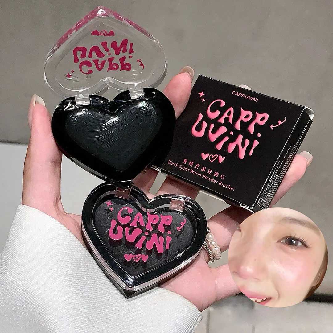 Cappuvini Heart Shape Ber Cream Black Crystal B Balm Temperature Change B Gel Makeup Pink Cheek Tint Rouge PaletteXJ241225