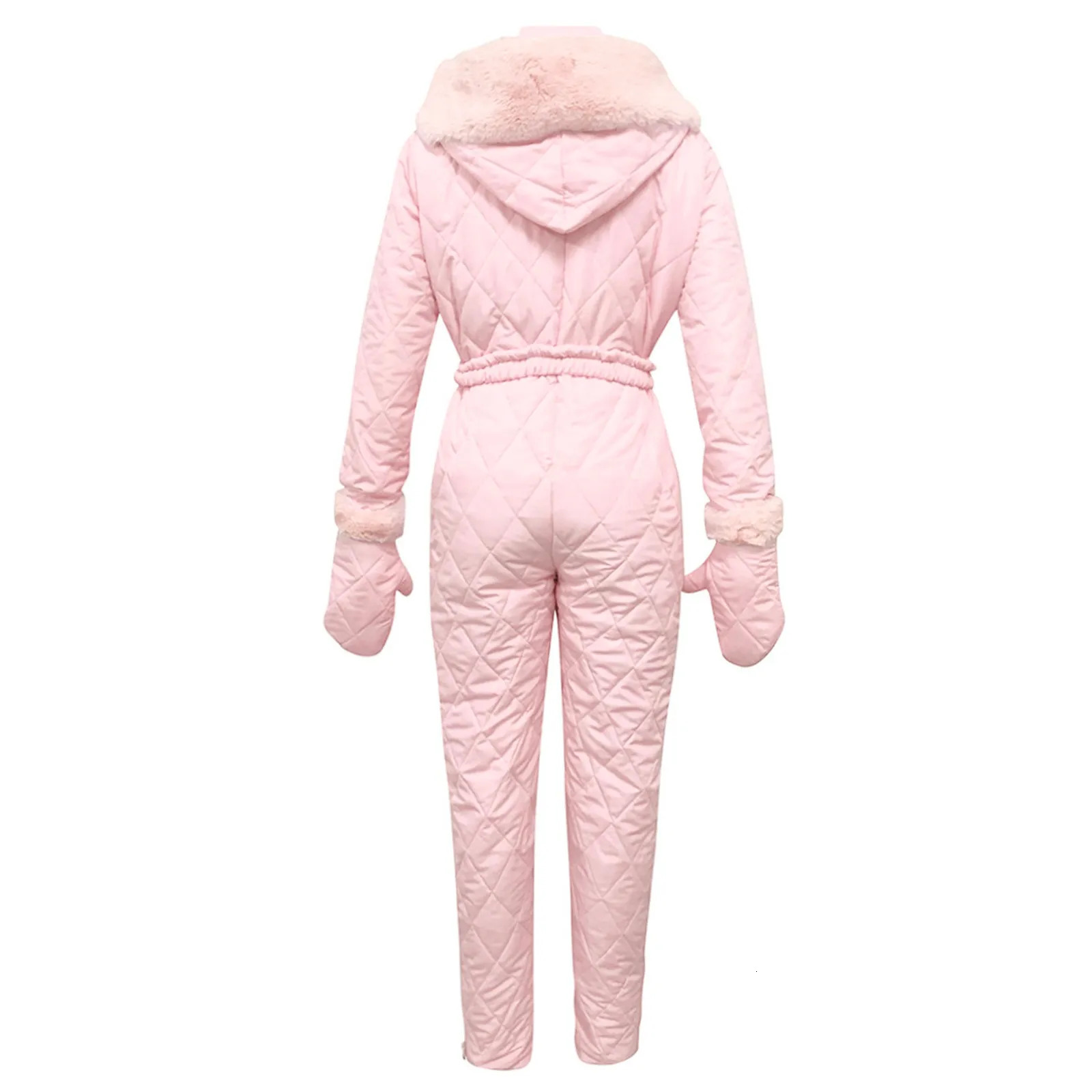 Women Skisuit Thick Sports Snowboard Suit Solid Outdoor Zipper Ski Jumpsuit And Romper for Casual Glitter Flare Clothes 241225