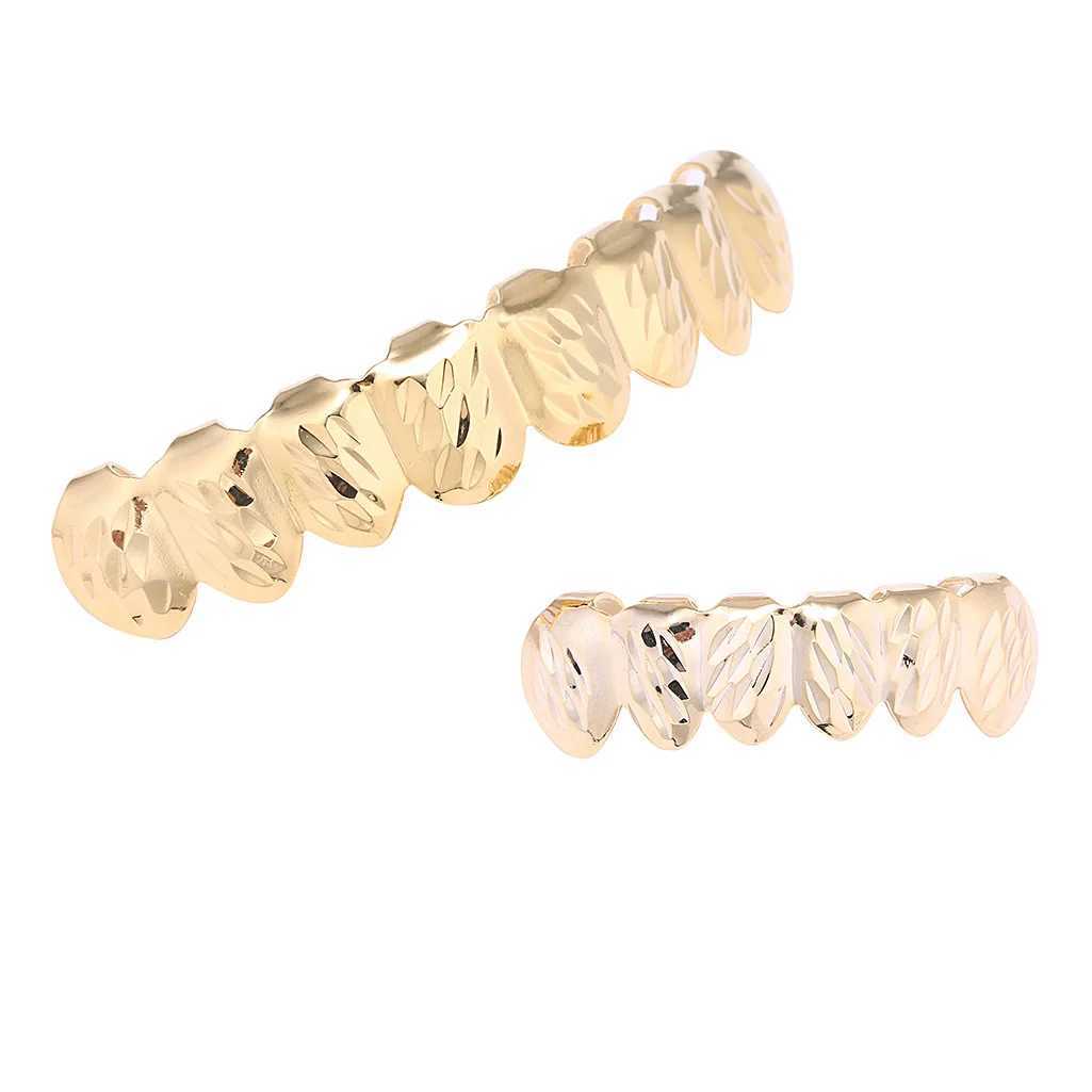 1set 24Color Hip Hop Gold Color Teeth Grillz Gold Plated Dental Grills Rock Tooth Grillz Cs Crystal Teeth Cs Halloween GiftXJ241225