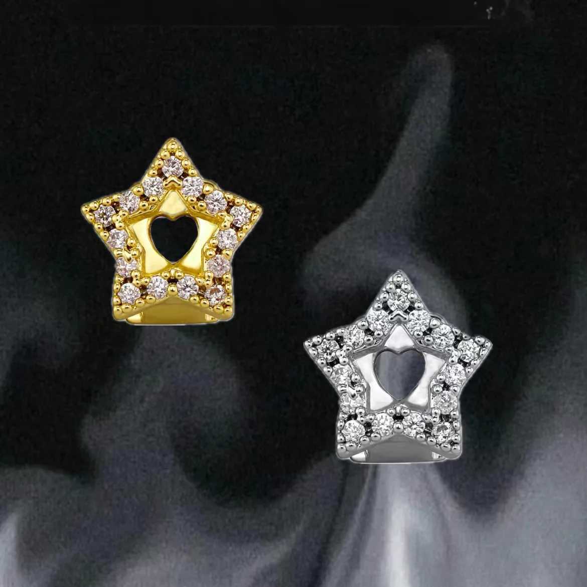 YOUNGX Fashion Single Hollow Star Tooth Grillz Hip Hop CZ Stone Zircon Teeth Cs For Women Men Bo Jewelry GiftXJ241225