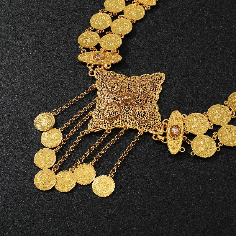 Ethnic Style Vintage Waist Chain For Women Bohemian Coin Tassels Belly Chain Waistband Dance Clothing Accessories Jewelry 241225