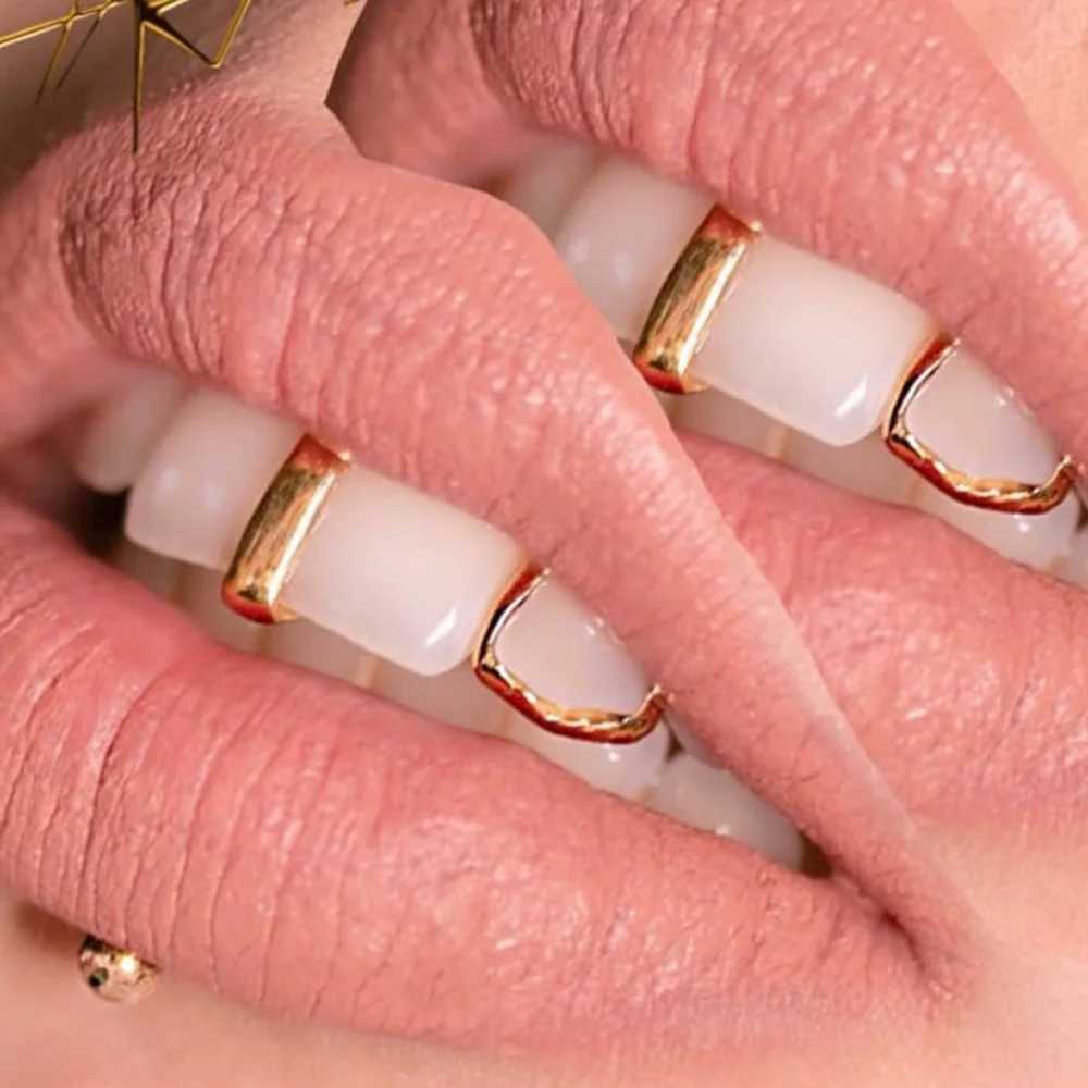 RACHELZ Hip Hop Vertical Bar Teeth Grillz Punk 14K Gold Plated Single Tooth Cs For Women Men Dental Grill JewelryXJ241225