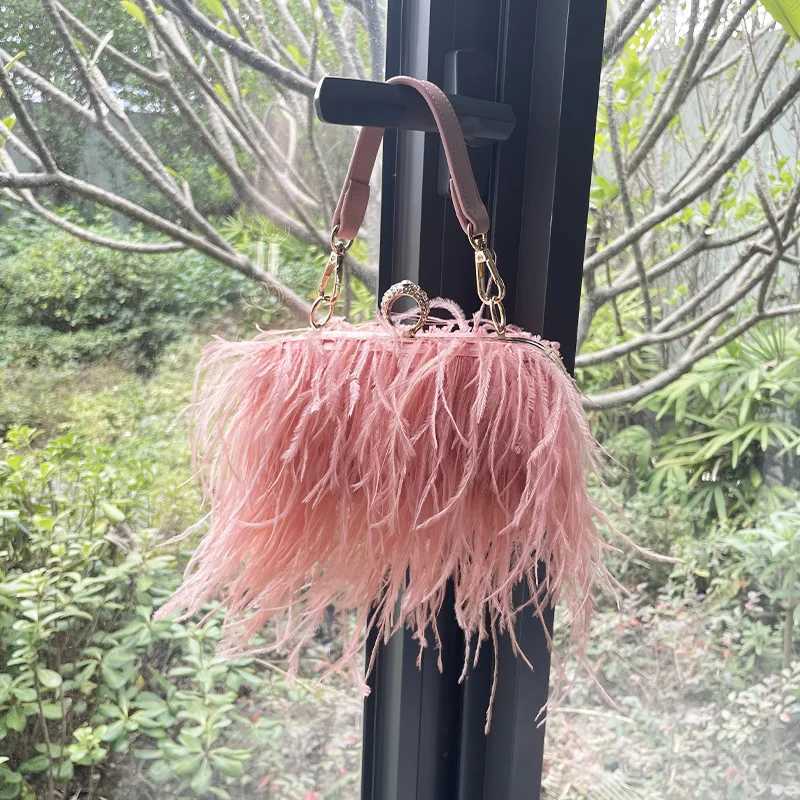 Hot selling fashionable womens wedding box evening bag party luxury oriental feather shoulder bag Z241225