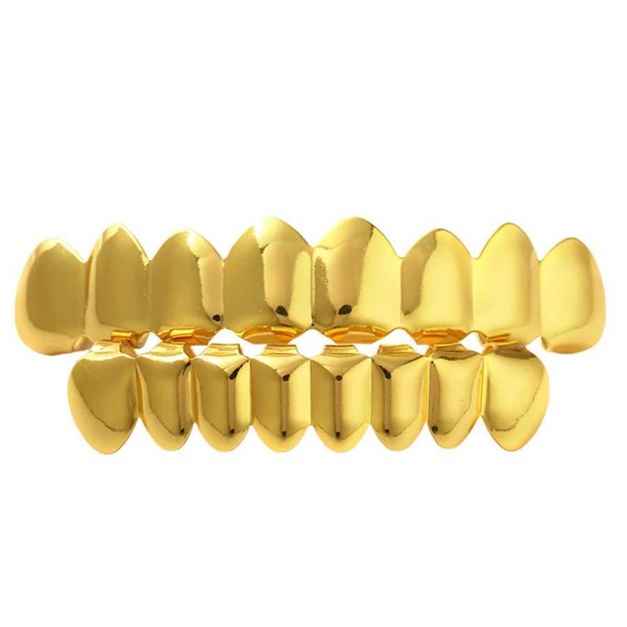 Teeth Grillz Set For Unisex Top Bottom Mouth Gold Silver Color Teeth Grills Tooth Cs Removable Dental Fashion JewelryXJ241225