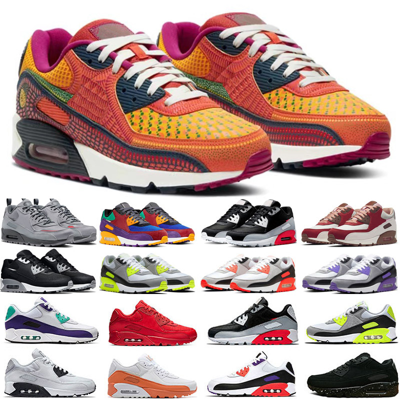 Classic 2025 Designer 90s Running shoes For Men Women Triple Black white Mesh Leather Trainer Breathable Cushion Surface Sneakers Sports size 36-45