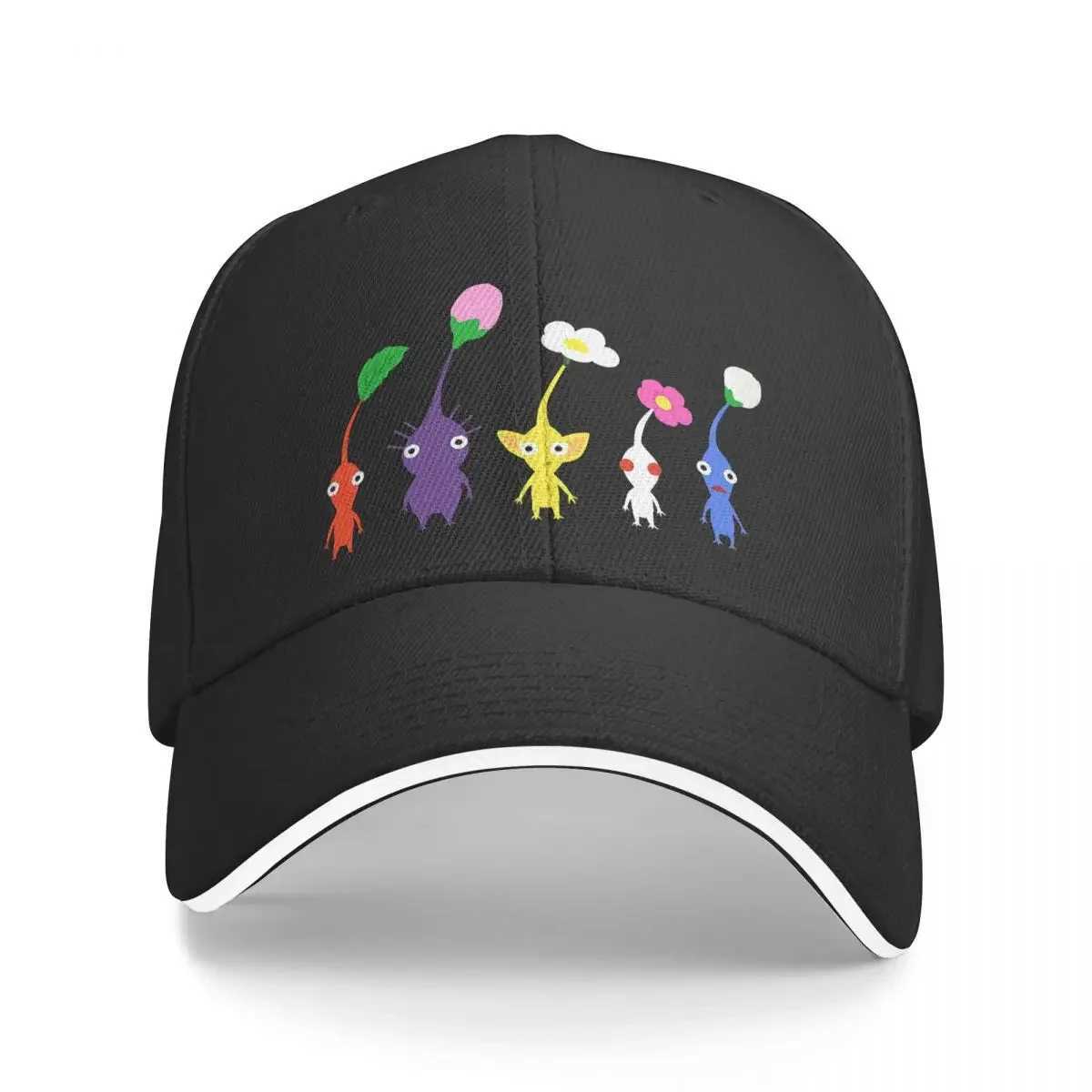 Cute pattern blue Pikmin game multi-color hat Peaked womens hat personalized Visor bicycle hat W241225