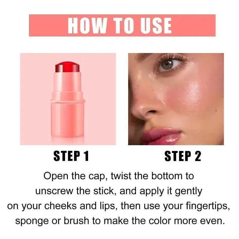 3-in-1 Cheek Lip Tinted Moistured B Stick Cheek Rouge Eyes Lip Brighten Cream Water Jelly Tint Stick Matte Contour MakeupXJ241225
