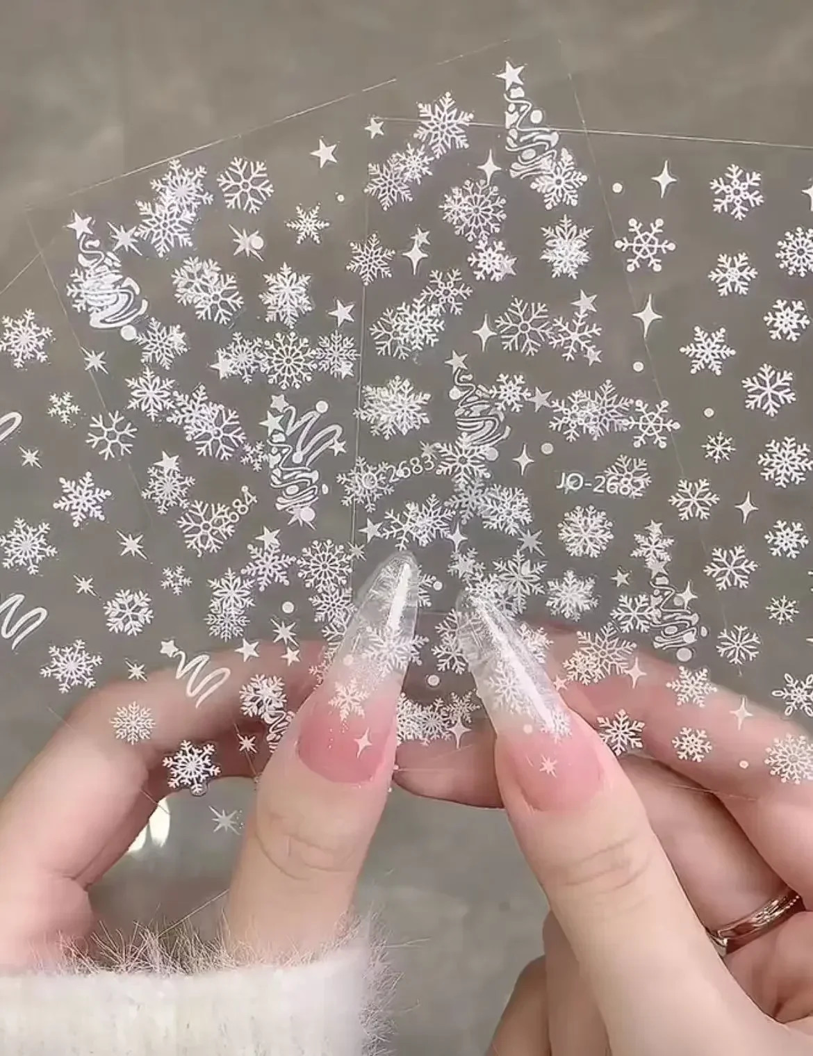 15pcs 3D Snowflake Nail Art Decals White Christmas ns Self Adhesive Stickers Year Winter Gel Foils Sliders Decorations 241225