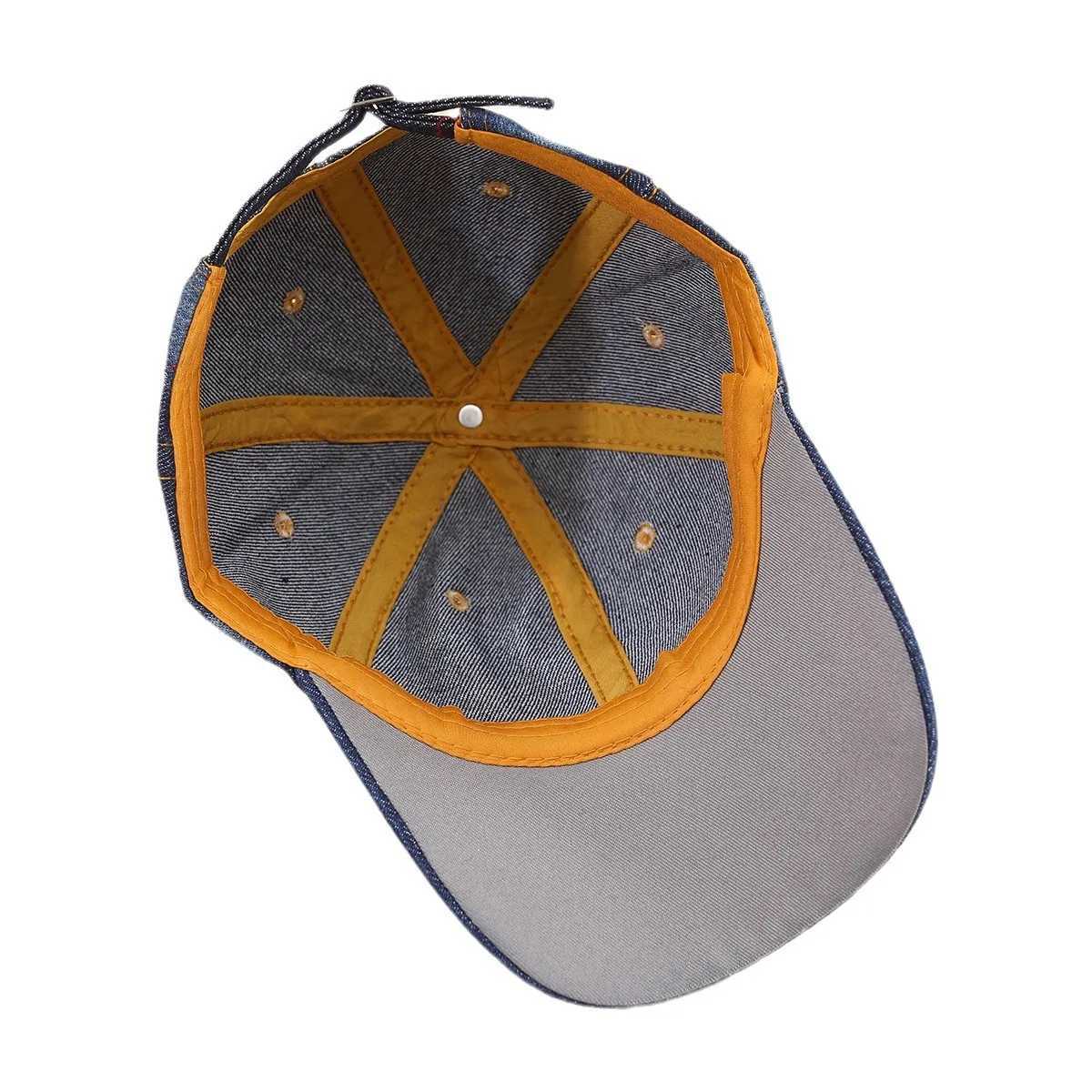 Fashionable Rhinestone Stud Star Denim Baseball Hat - Adjustable Casual Outdoor Sunscreen Peaked Hat with Shining Accent W241225