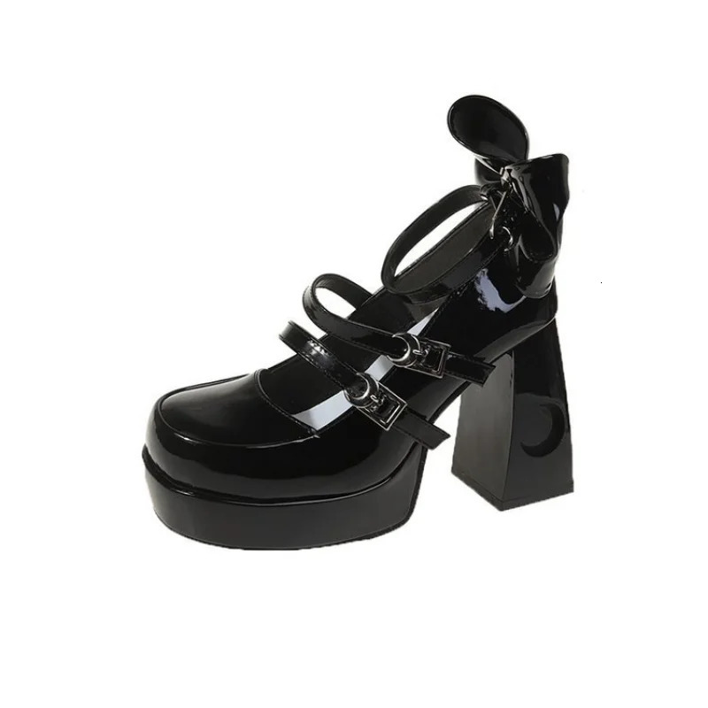 French High Heels Women Shoes Thick Heels Spring Bridesmaid Shoes Square Toe Thick Sole Shoes Platform Sandals 241225