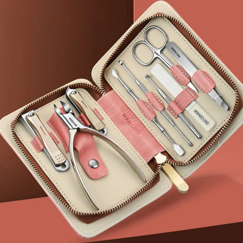Arrivals Manicure Set Pedicure Sets Nail Clipper Stainless Steel Professional Nail Cutter Tools with Travel Case Kit 241225