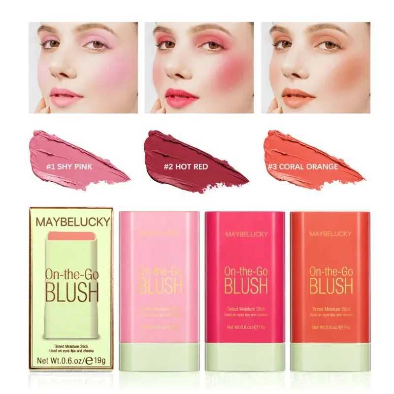 3-in-1 Cheek Lip Tinted Moistured B Stick Eyes Cheek and Lip Brighten Cream Bronzer Highlight Stick Matte ContourXJ241225