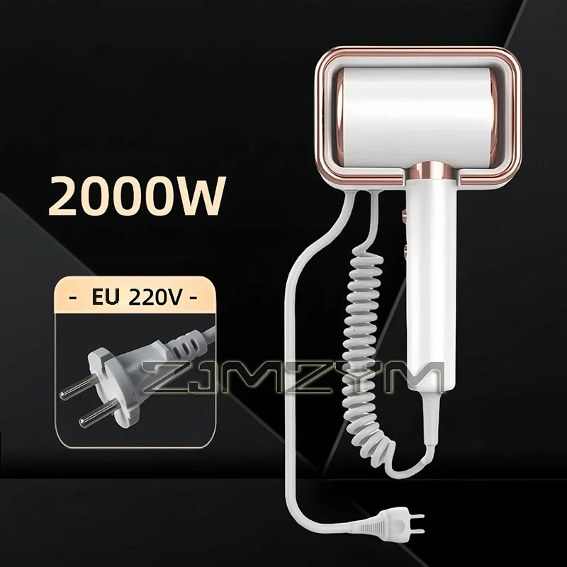 No Punching Wall Mounted Hair Dryer 2000W High-Power Quick Drying el Bathroom Negative Ion Hair Care Hair Dryer 241225