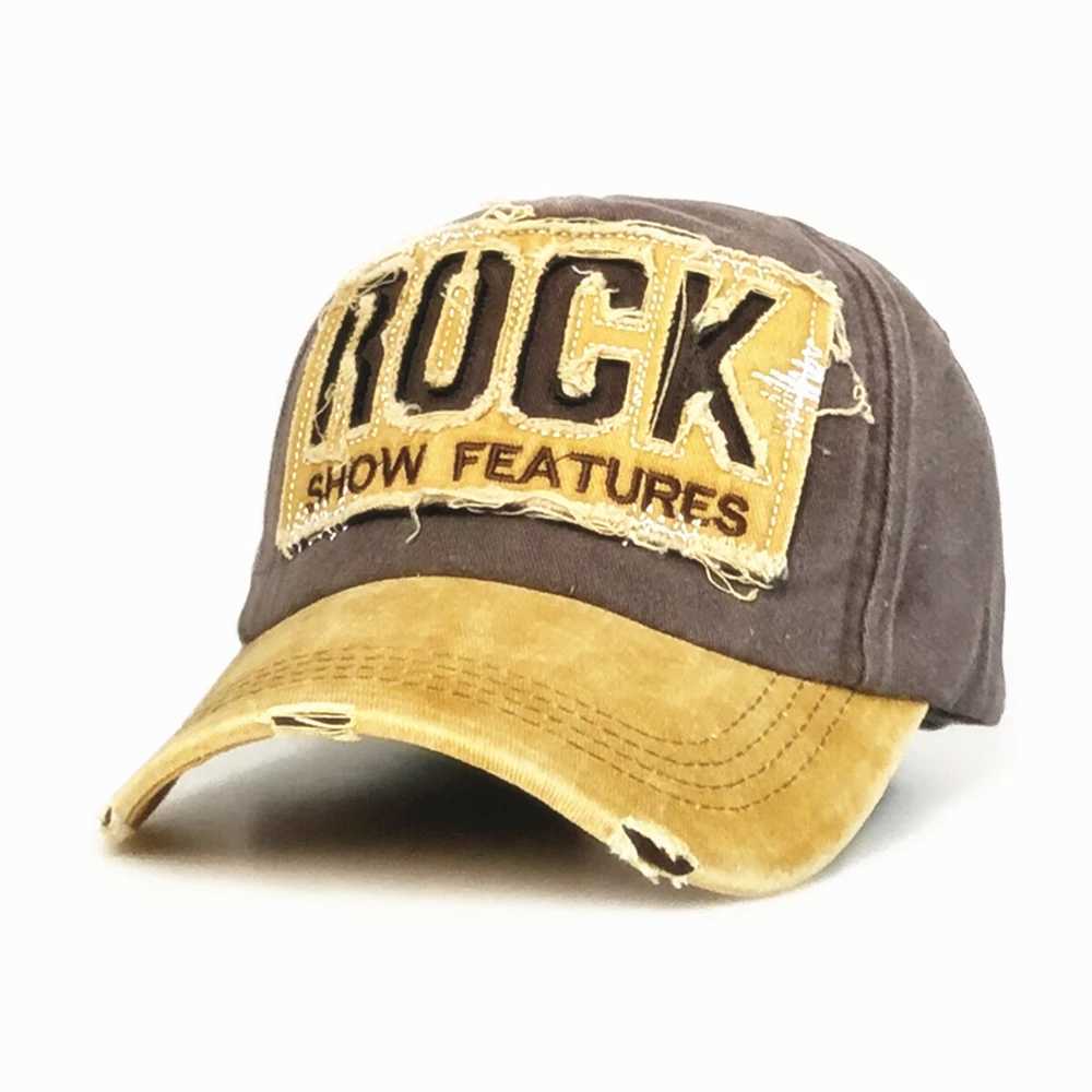 New and old baseball caps washed cotton pea stone letter embroidery vintage sun hat W241225