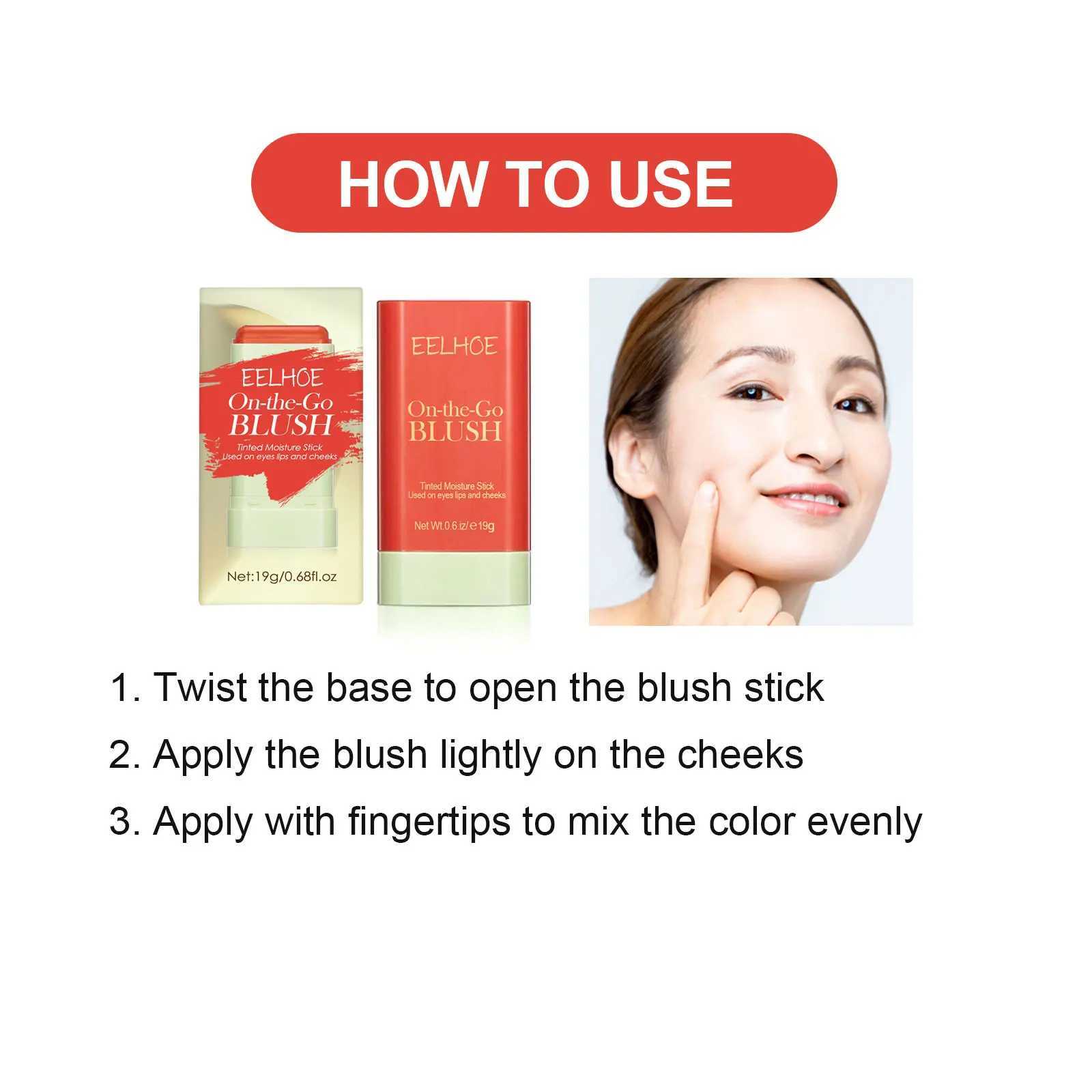 3PCS Pink/Red Tinted B Stick Eyes Cheek Lips Makeup 3in1 Monochromatic Multi B Stick Face Rouge Ber Makeup WholesaleXJ241225