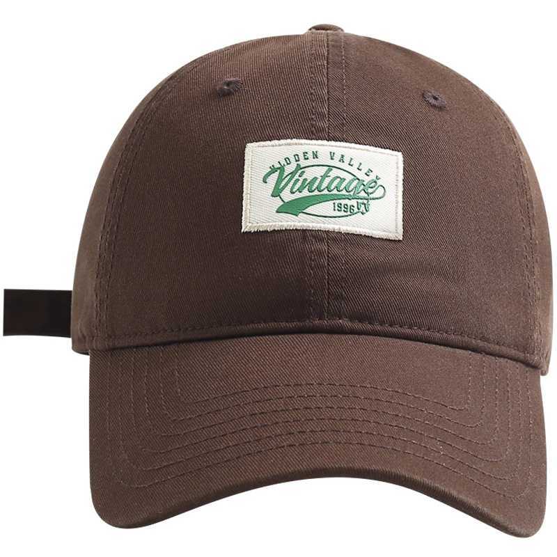 Cloth Label Letter Baseball Hat Womens Korean Style Paradigm Facial Styling Spring/Summer Couple Casual Pea Hat Mens Style W241225